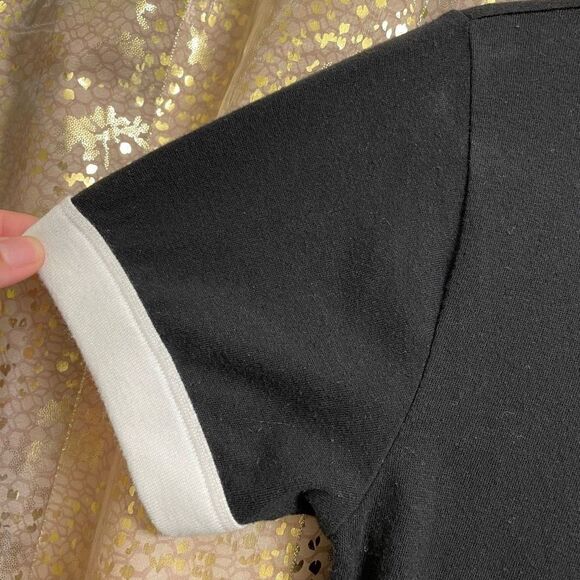 PINK Ringer Black White Holographic Holiday Dog T-Shirt, Small - Picture 5 of 6